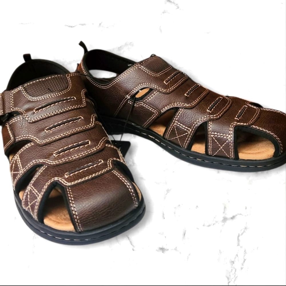 NWT George Men's Brown Sandals- Size 9